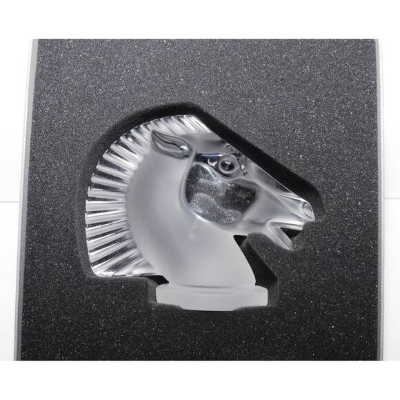 Lalique Longchamp Horse Crystal Sculpture Rare 10119400 Mascot hood ornament - Picture 2 of 11